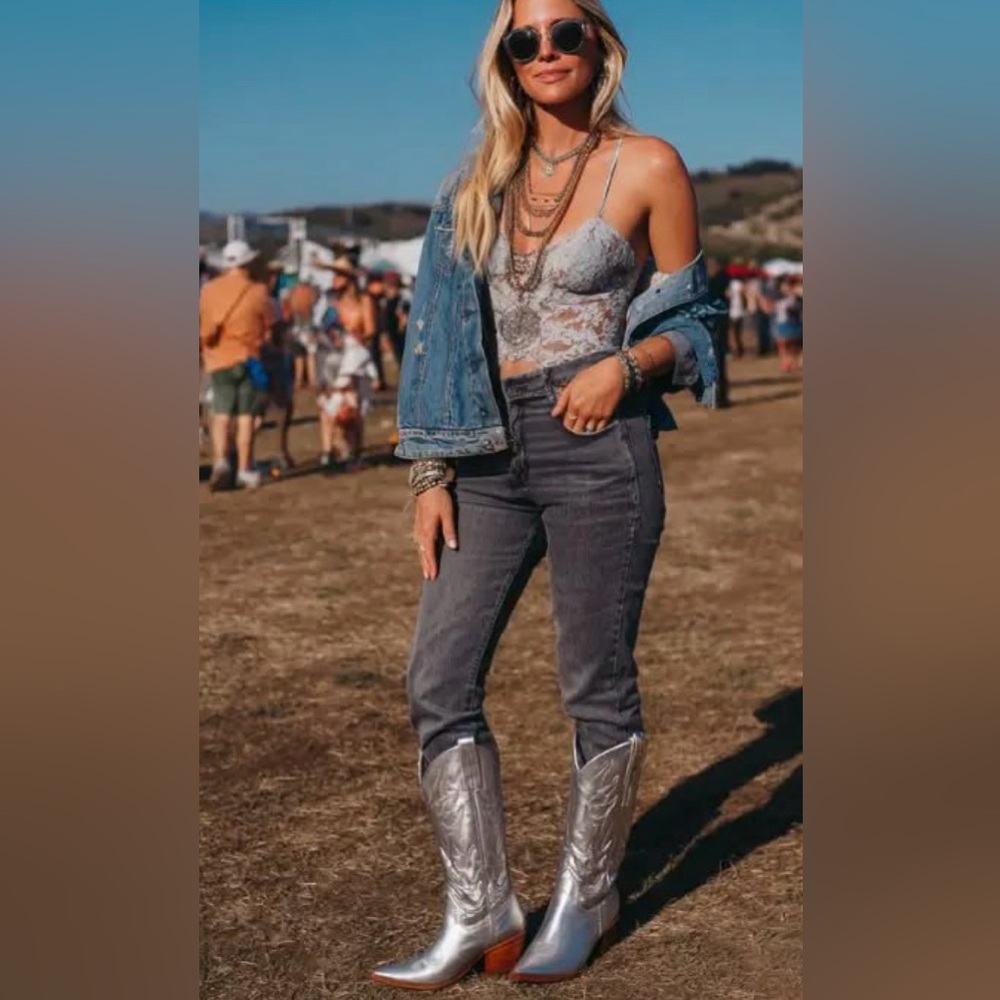 Laredo Metallic Mid Calf Cowboy Boots